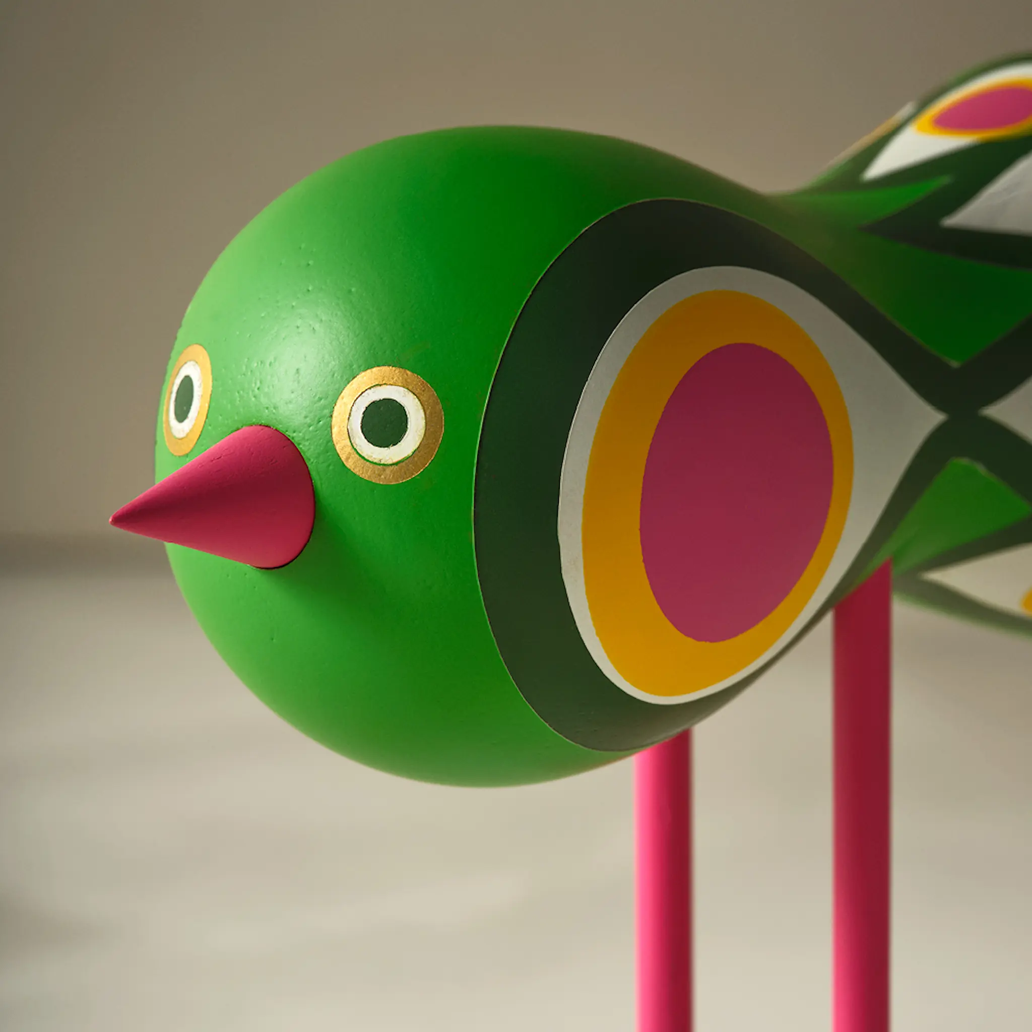 Design House Stockholm Lisa Larson Birds 1967 No.2 16 cm grön/rosa
