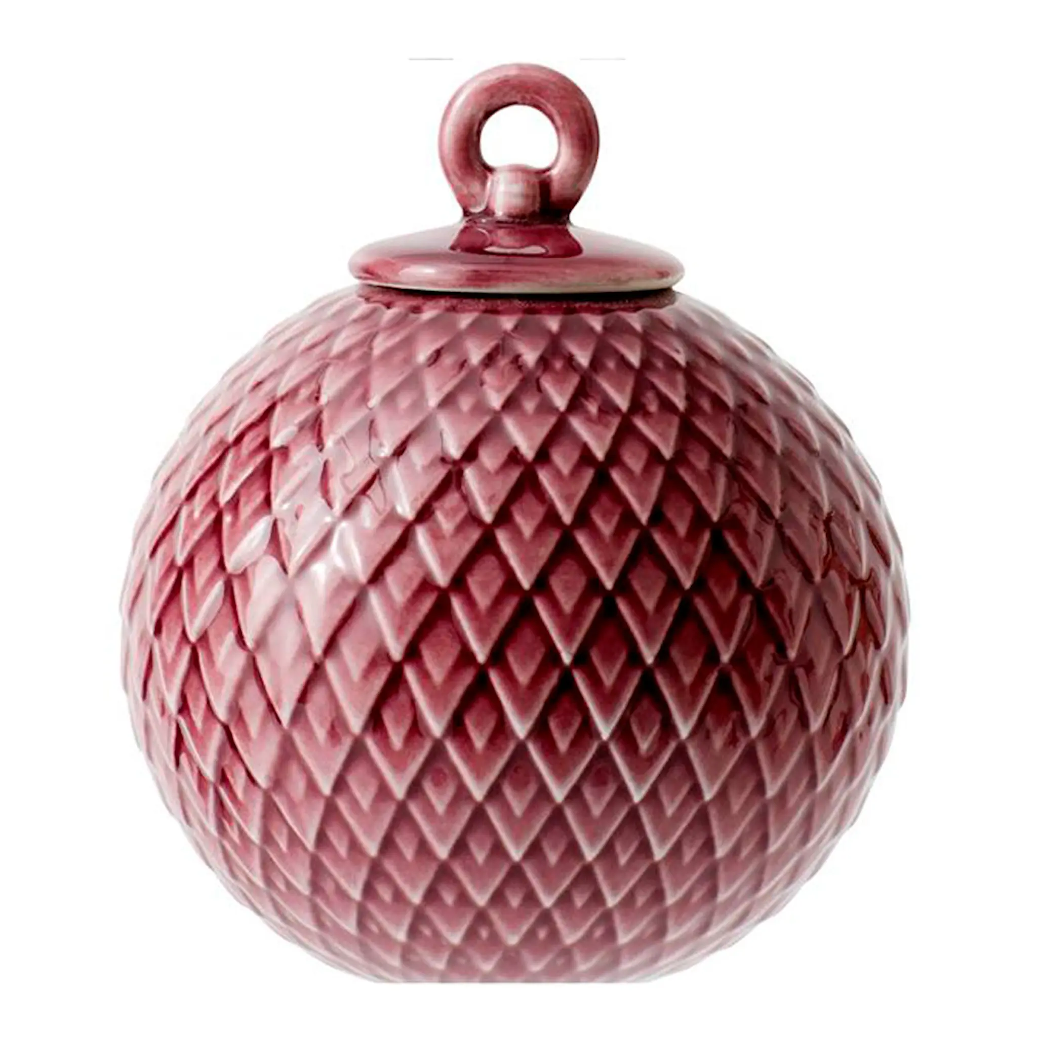 Lyngby Porcelæn Rhombe Dekorationskula 7 cm Bordeaux
