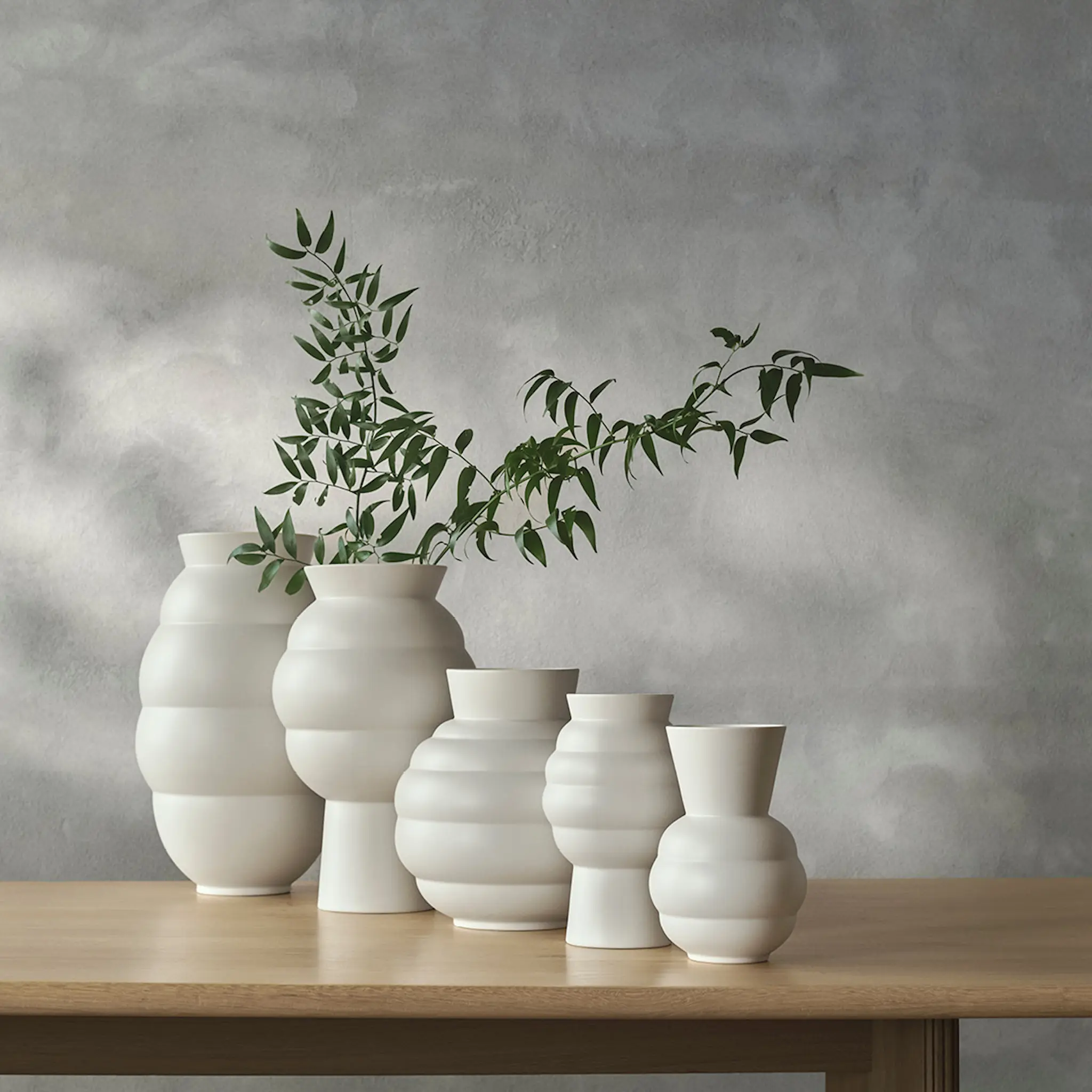 Knabstrup Keramik Tortus Archie No.5 vas 41,5 cm vit