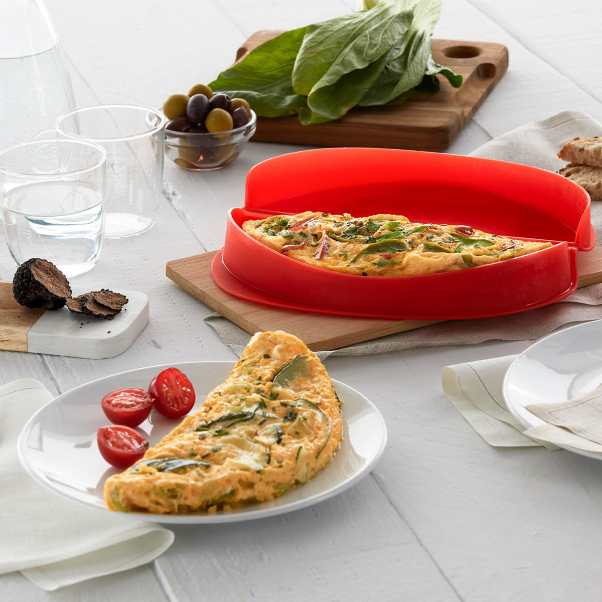 Lékué Omelettform för mikrovågsugn 23x12 cm röd