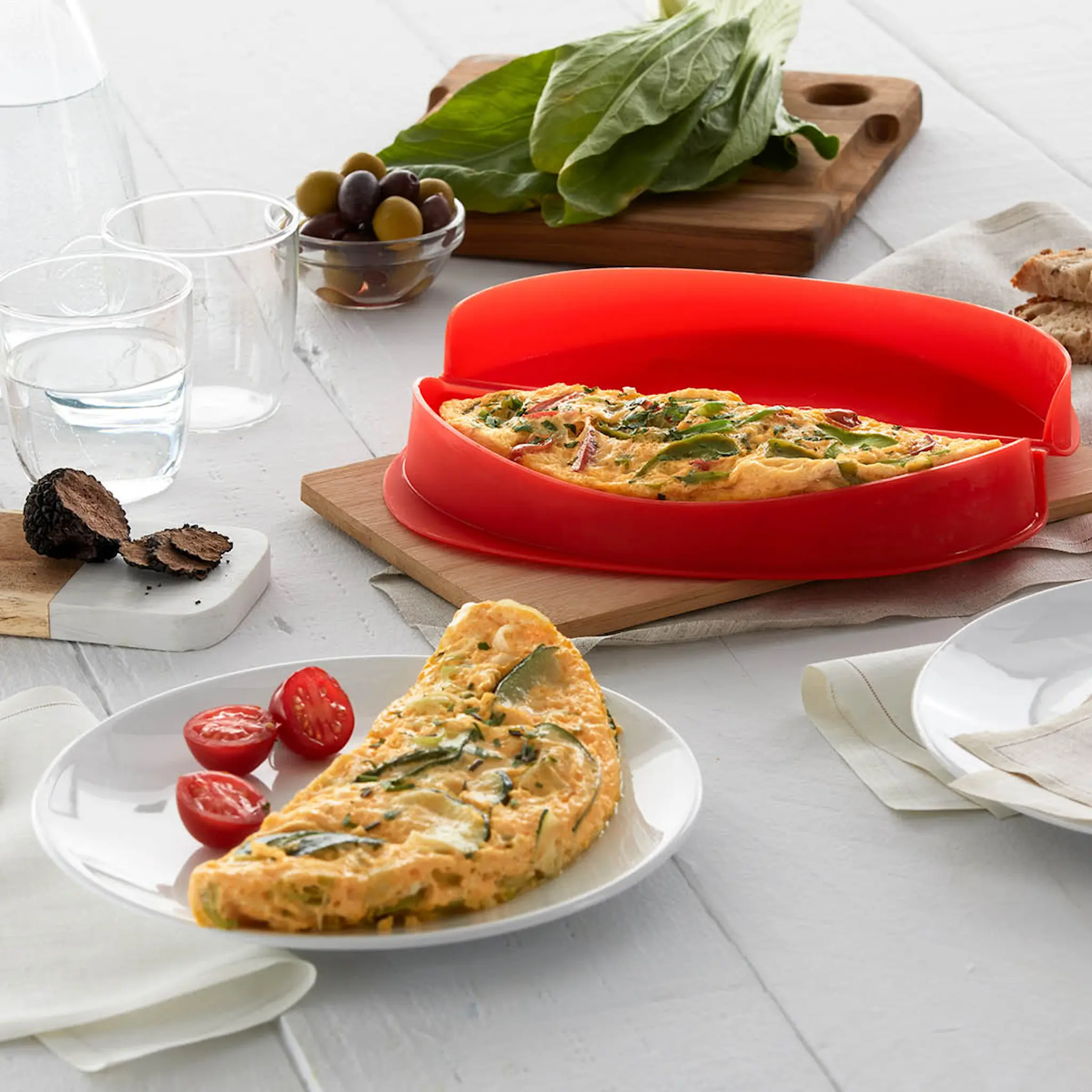 Lékué Omelettform för mikrovågsugn 23x12 cm röd