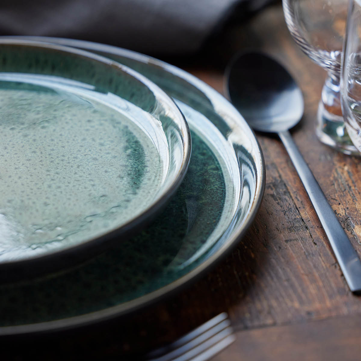 Bitz Gastro tallerken 21 cm svart/grønn