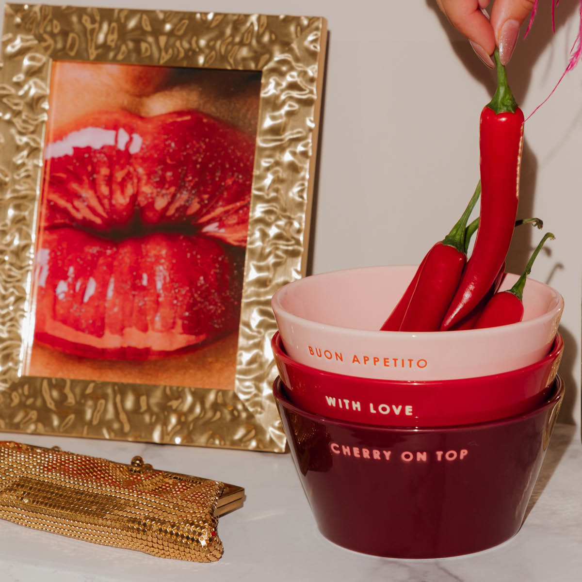 Vondels Table Talk Kulho With Love 7 cm Punainen