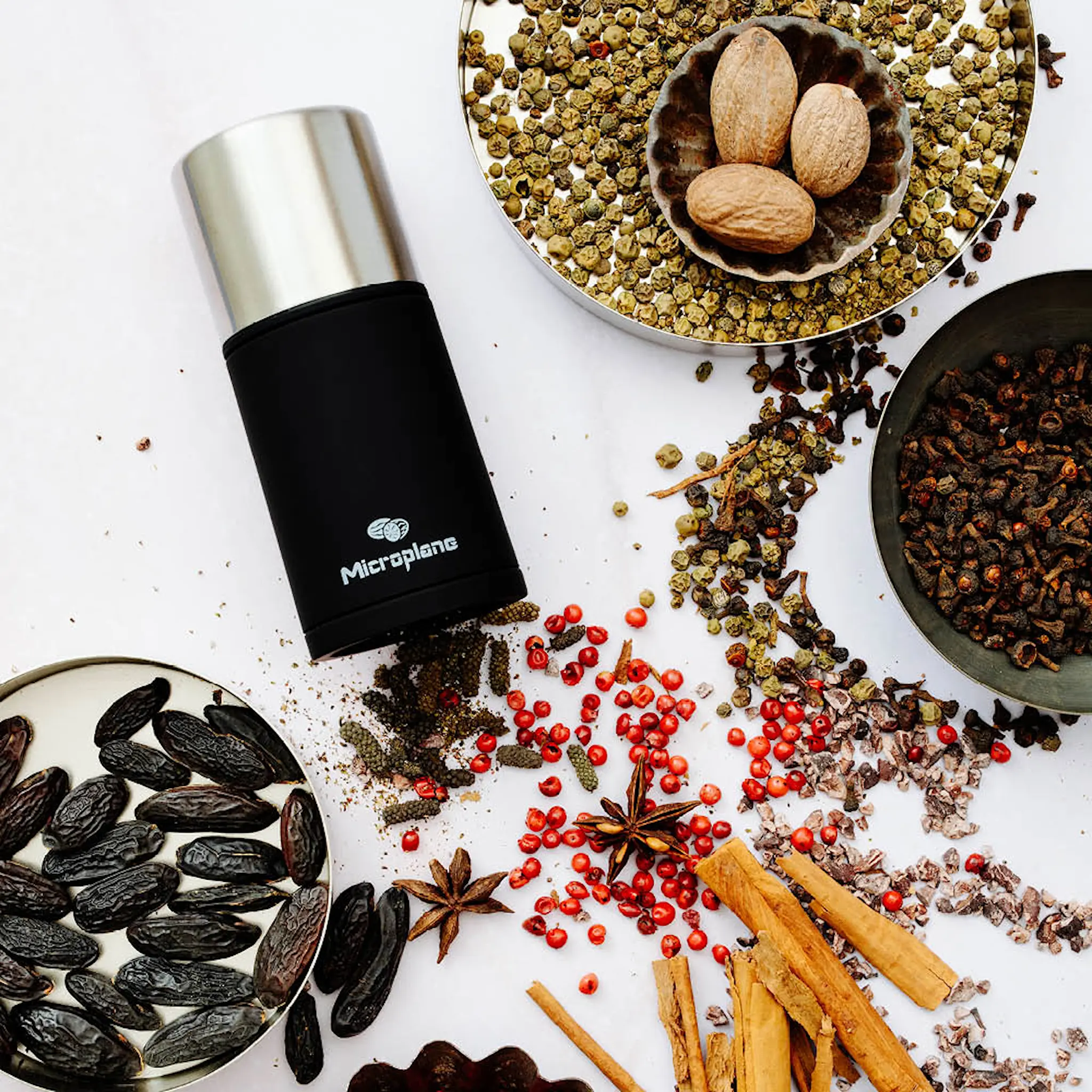 Microplane Spice Mill krydderkvern 12 cm svart/stål