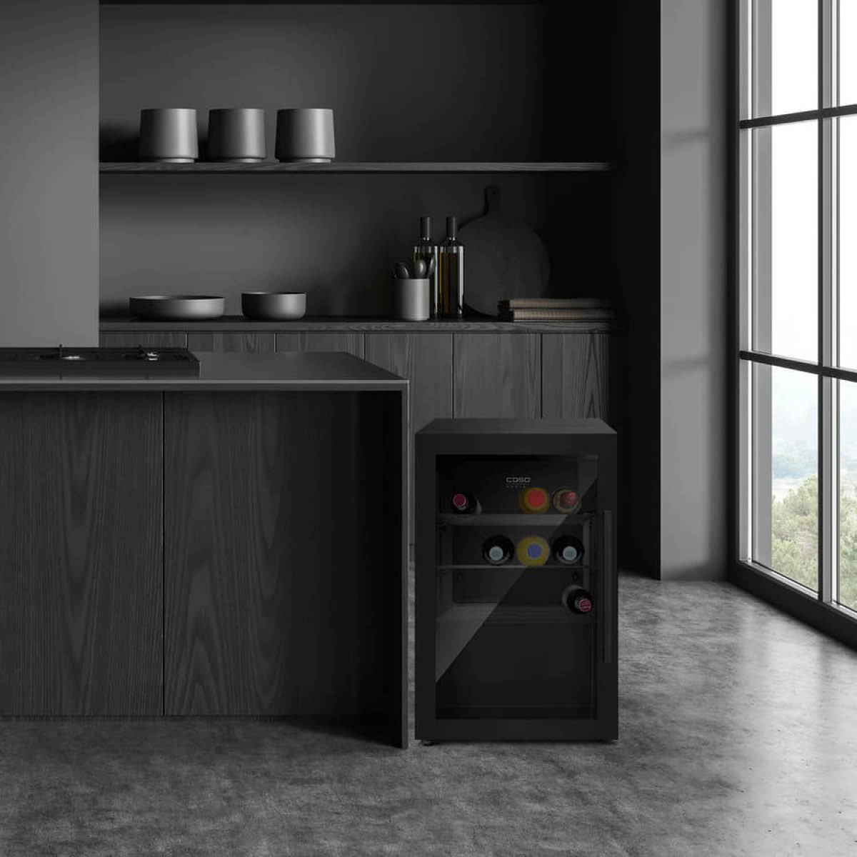 Caso Barbecue Cooler utomhuskylskåp 63L vänsterhängt svart