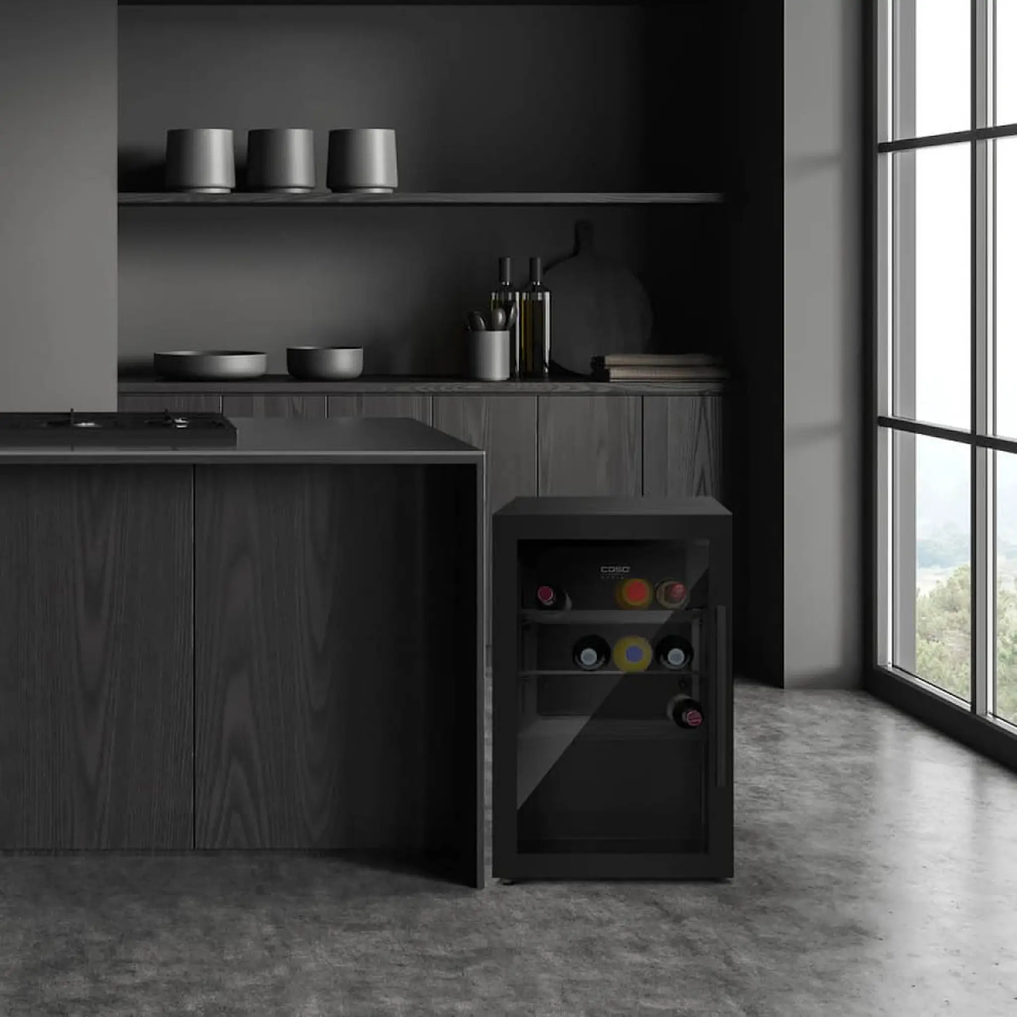 Caso Barbecue Cooler utomhuskylskåp 63L vänsterhängt svart