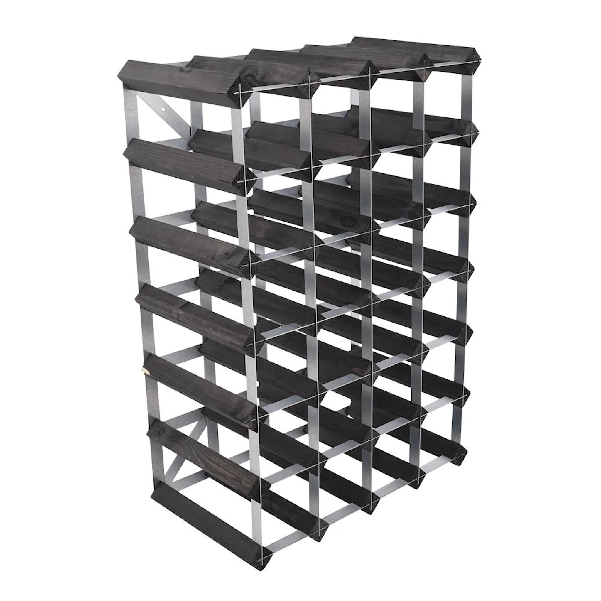 Traditional Wine Rack Vinställ 30 flaskor monterad svart