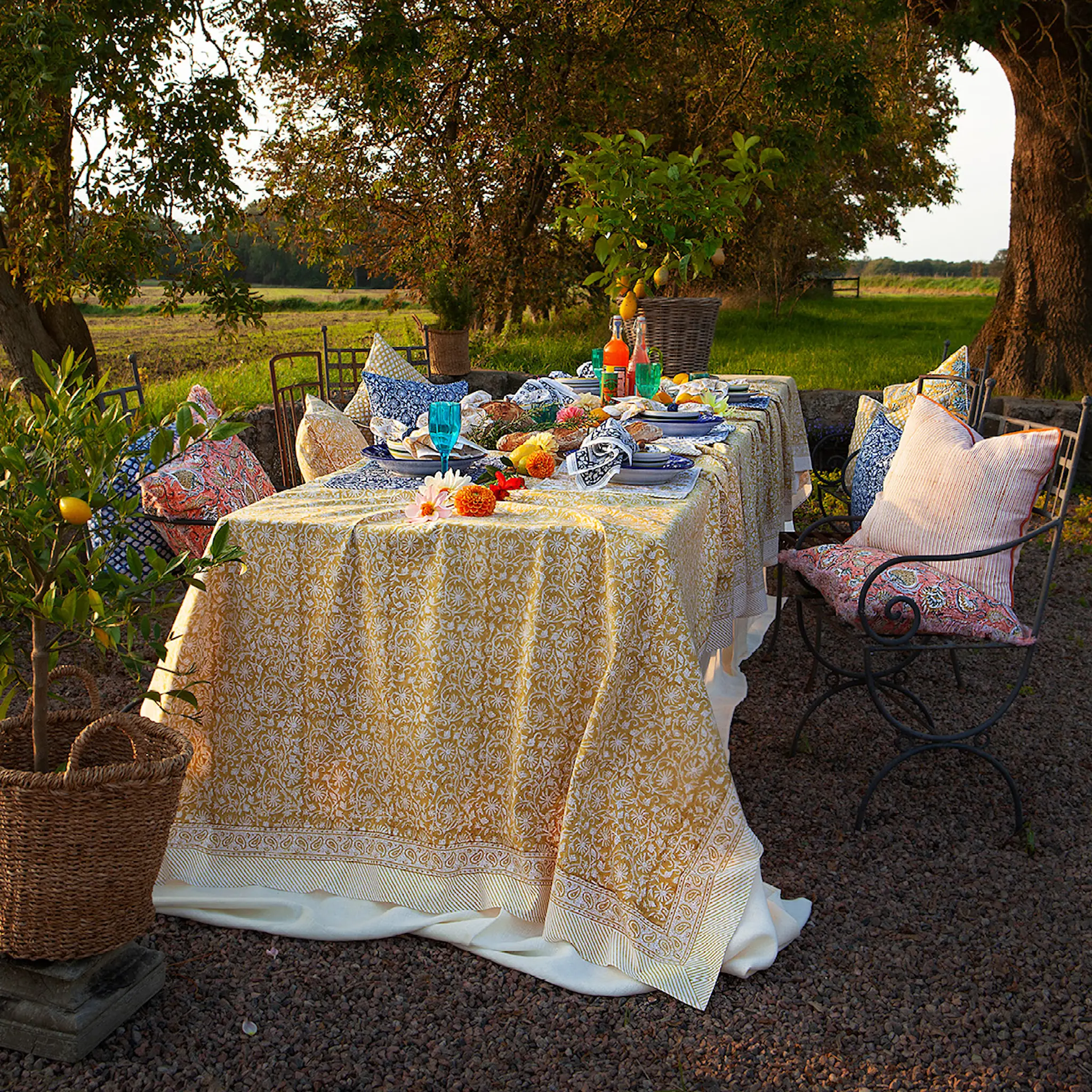 Chamois Margerita duk 170x270 cm yellow olive