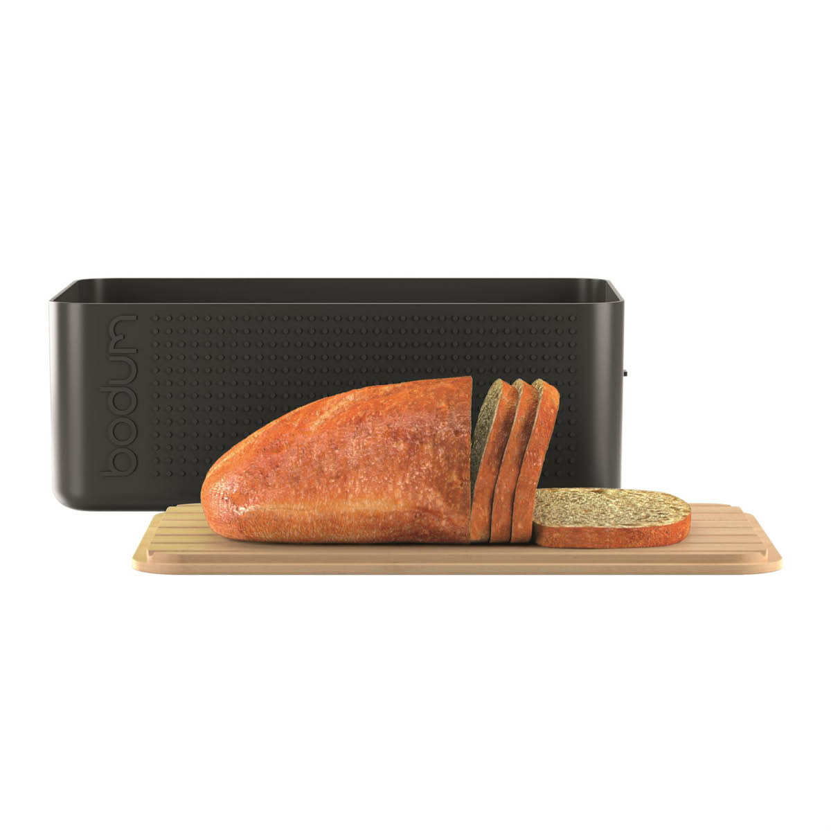 Bodum Bistro brødboks m/skjærefjøl svart