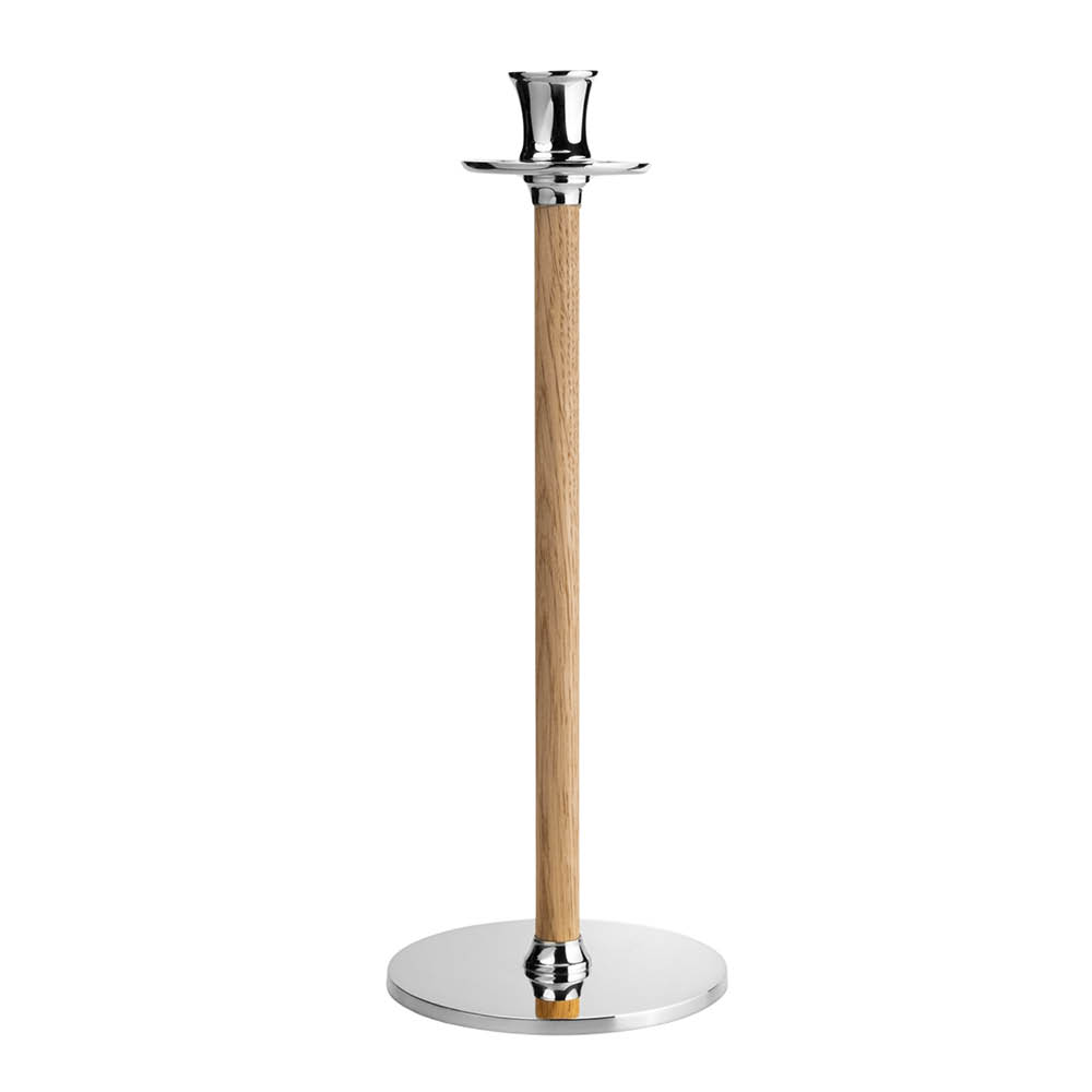 Hilke Alto Basso ljusstake L 40 cm förnicklad mässing/ek