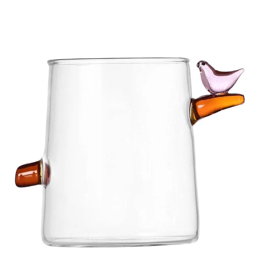 Birds glass 32 cl fugl rosa