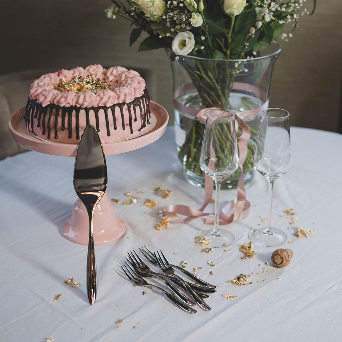 Hardanger bestikk Lykke Dessertset 7 delar