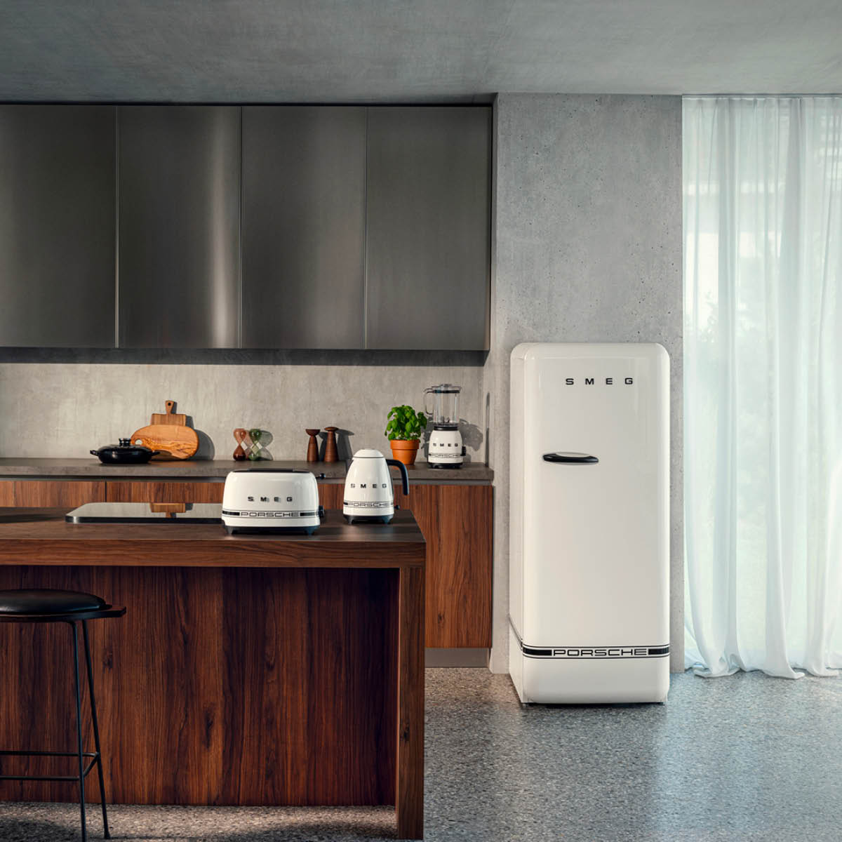 Smeg Smeg x Porsche kylskåp med frysfack Special Edition Carrara White