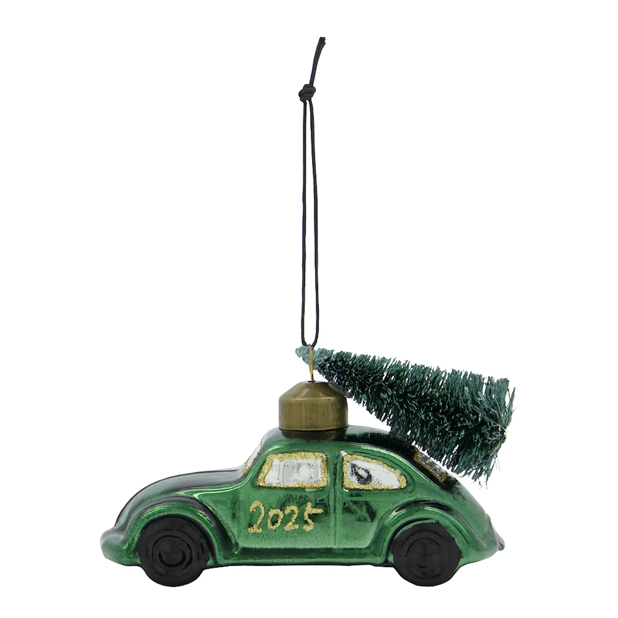 House Doctor Xmas Car 2025 julpynt bil hänge 10,5 cm grön/guld