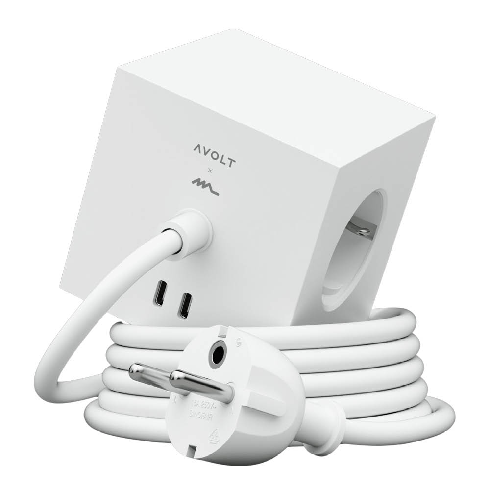 Avolt - Square 1 USB-C Jatkojohto 3 m Opal White