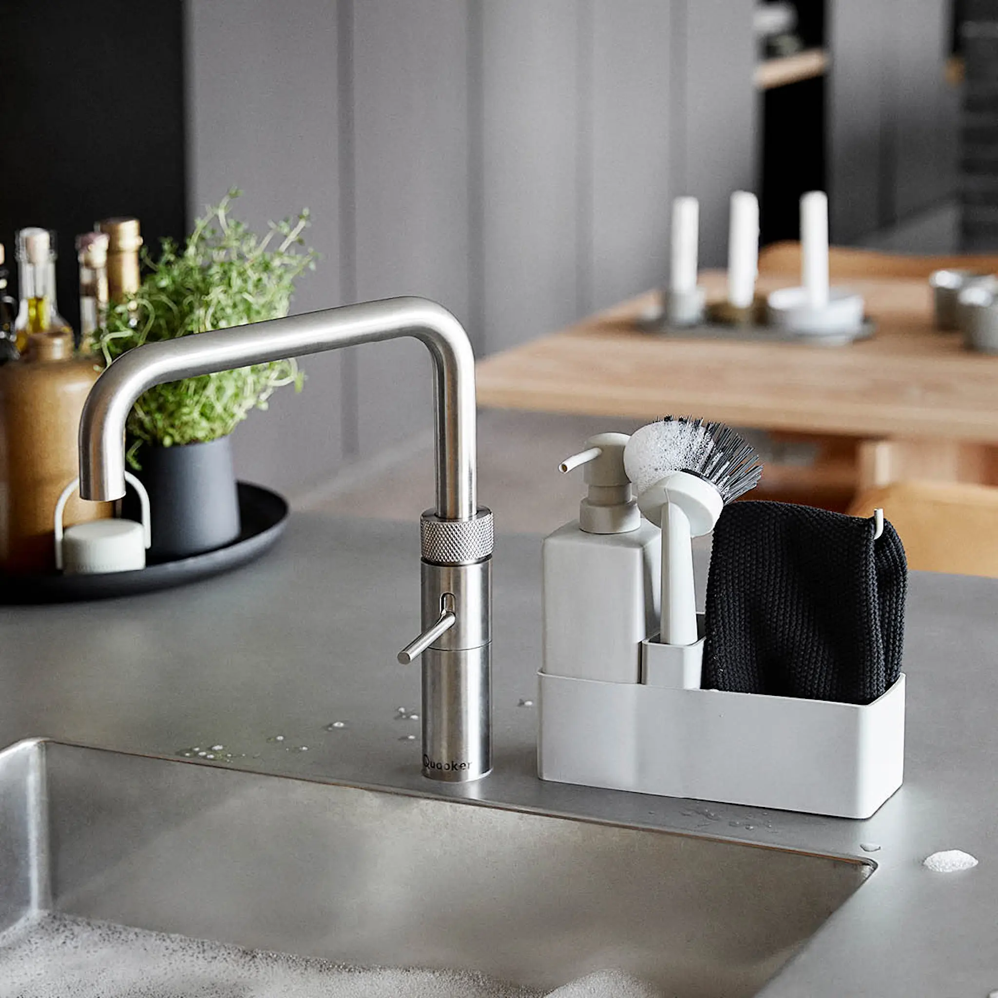 Zone Singles oppvasksett m/kjøkkenklut warm grey hover