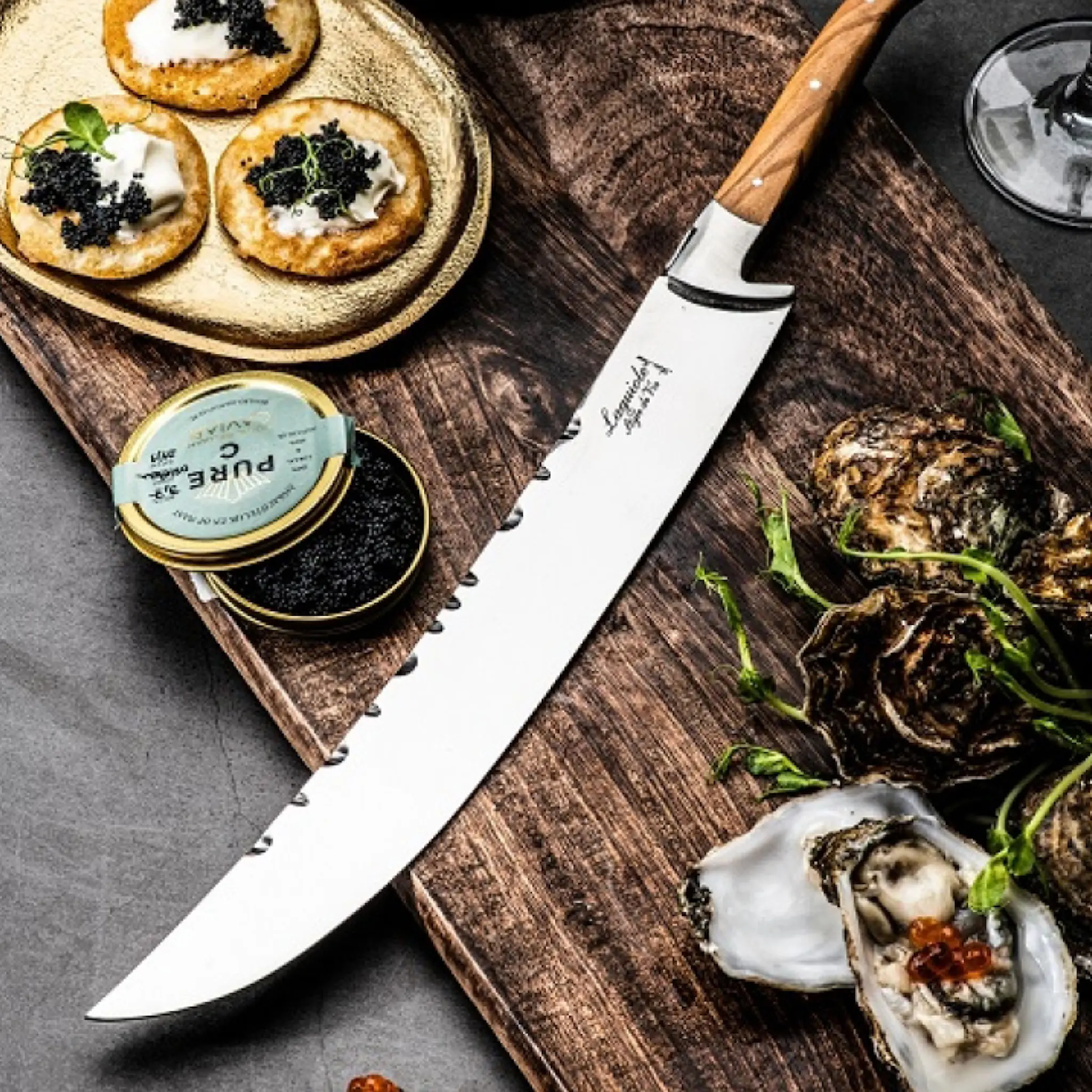 Laguiole Style de Vie Samppanjasapeli Oliivipuu