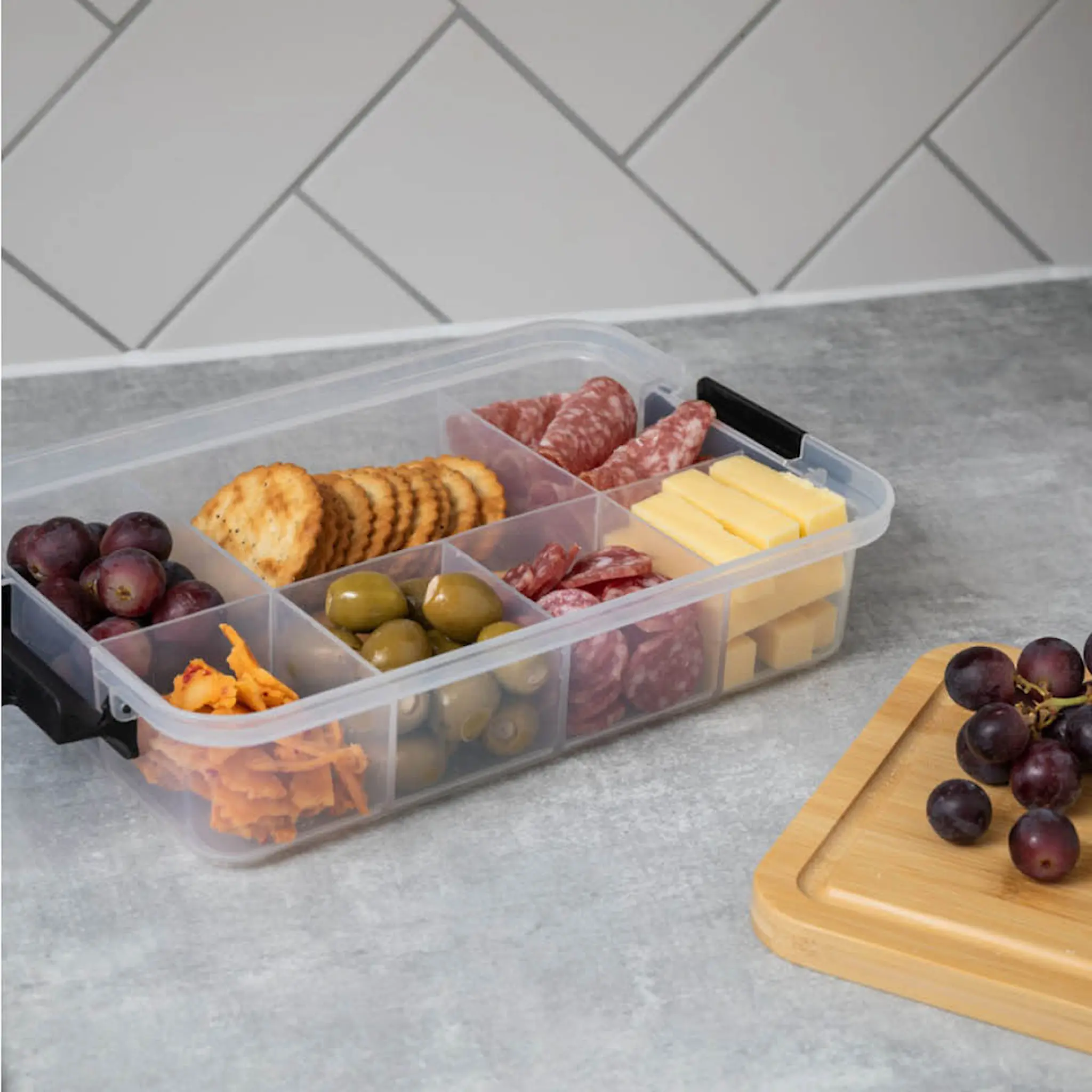 Farberware Snacklebox Eväsrasia 7 lokeroa 20x33 cm Bambu