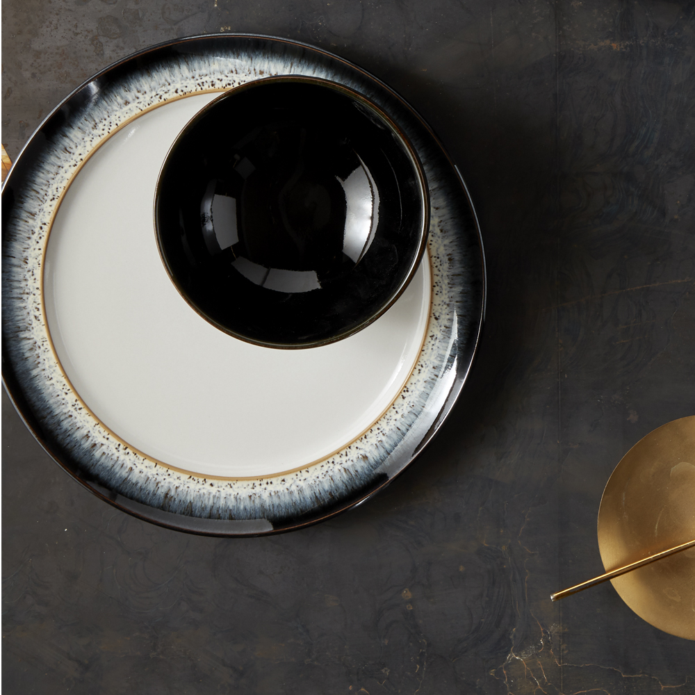 Denby Halo tallerken 24,4 cm 4 stk blå/svart