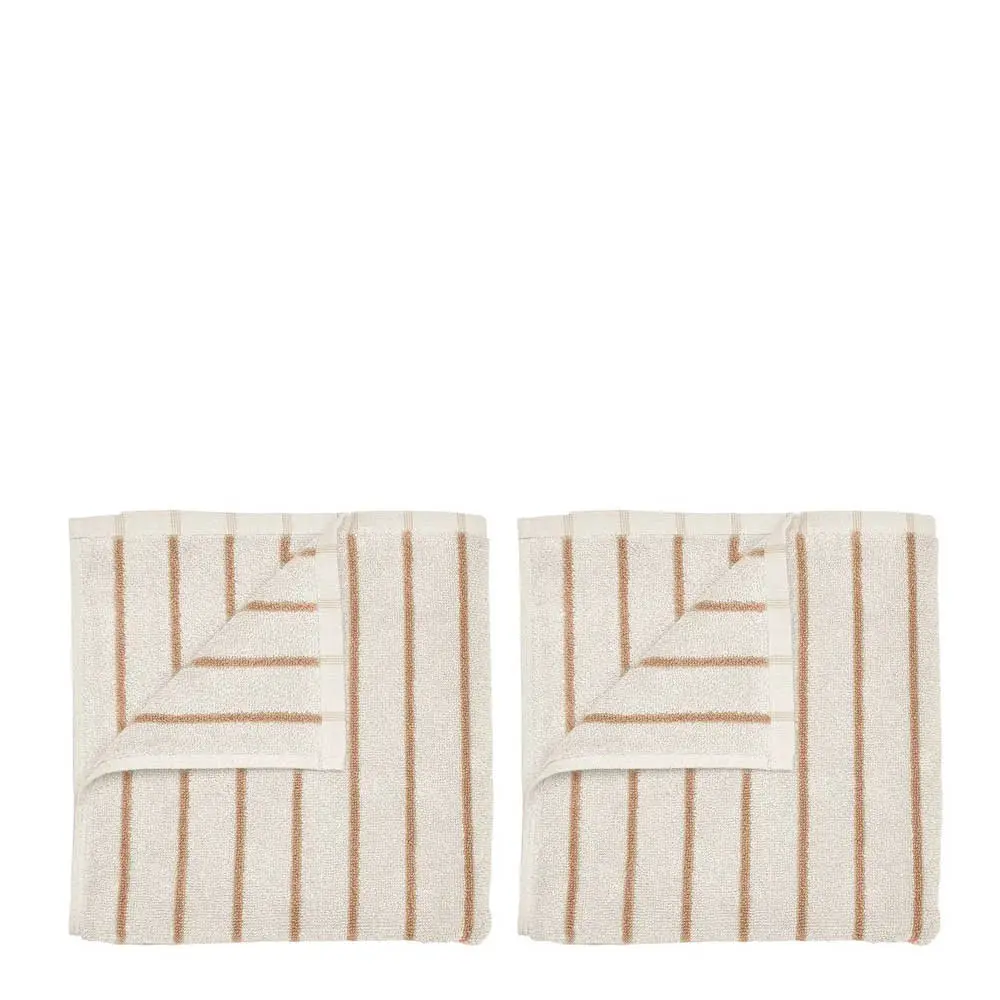 Arto gjestehåndkle 50x30 cm 2 stk beige/orange