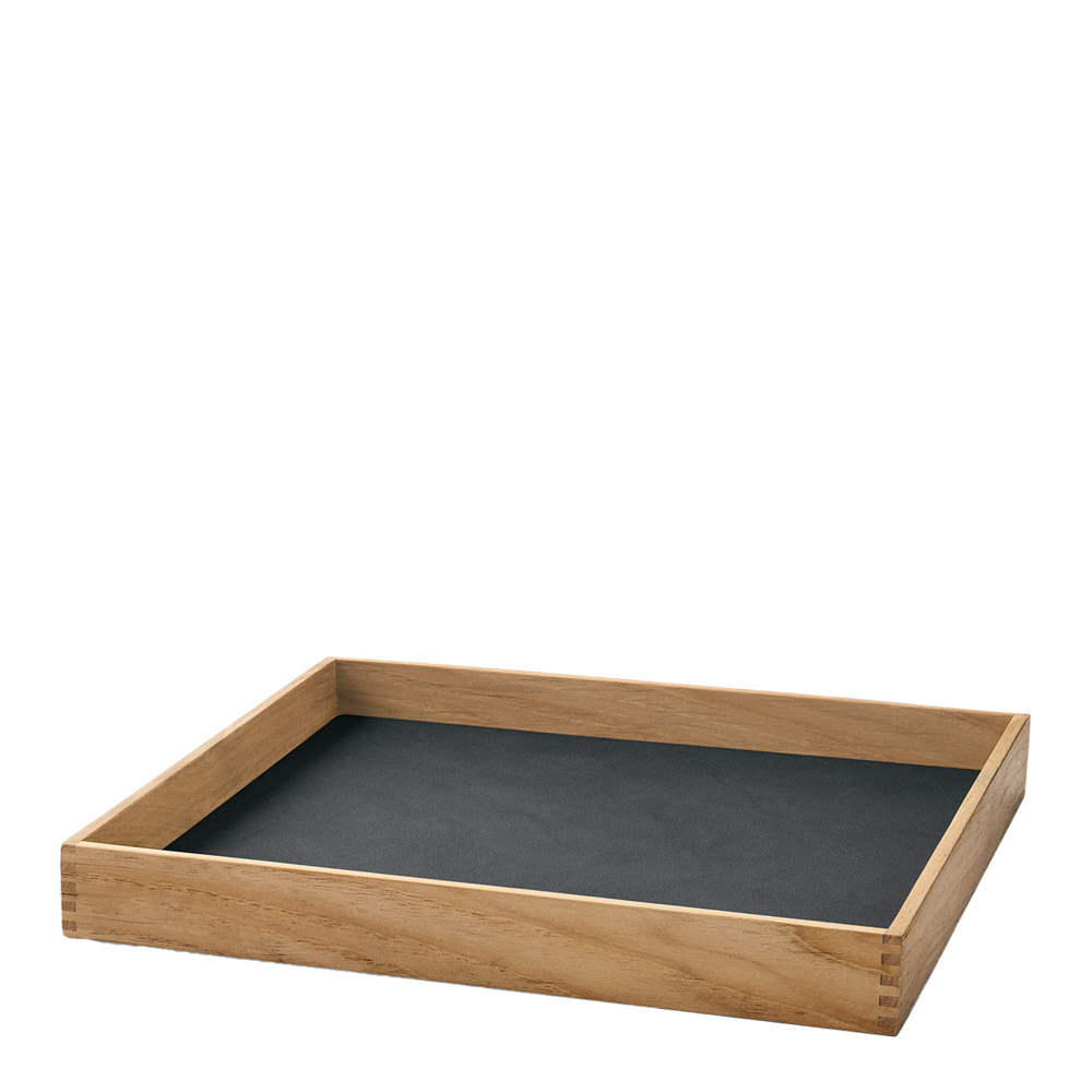 LIND DNA - Even Leather Nupo Tarjotin small 30x30 cm Anthracite