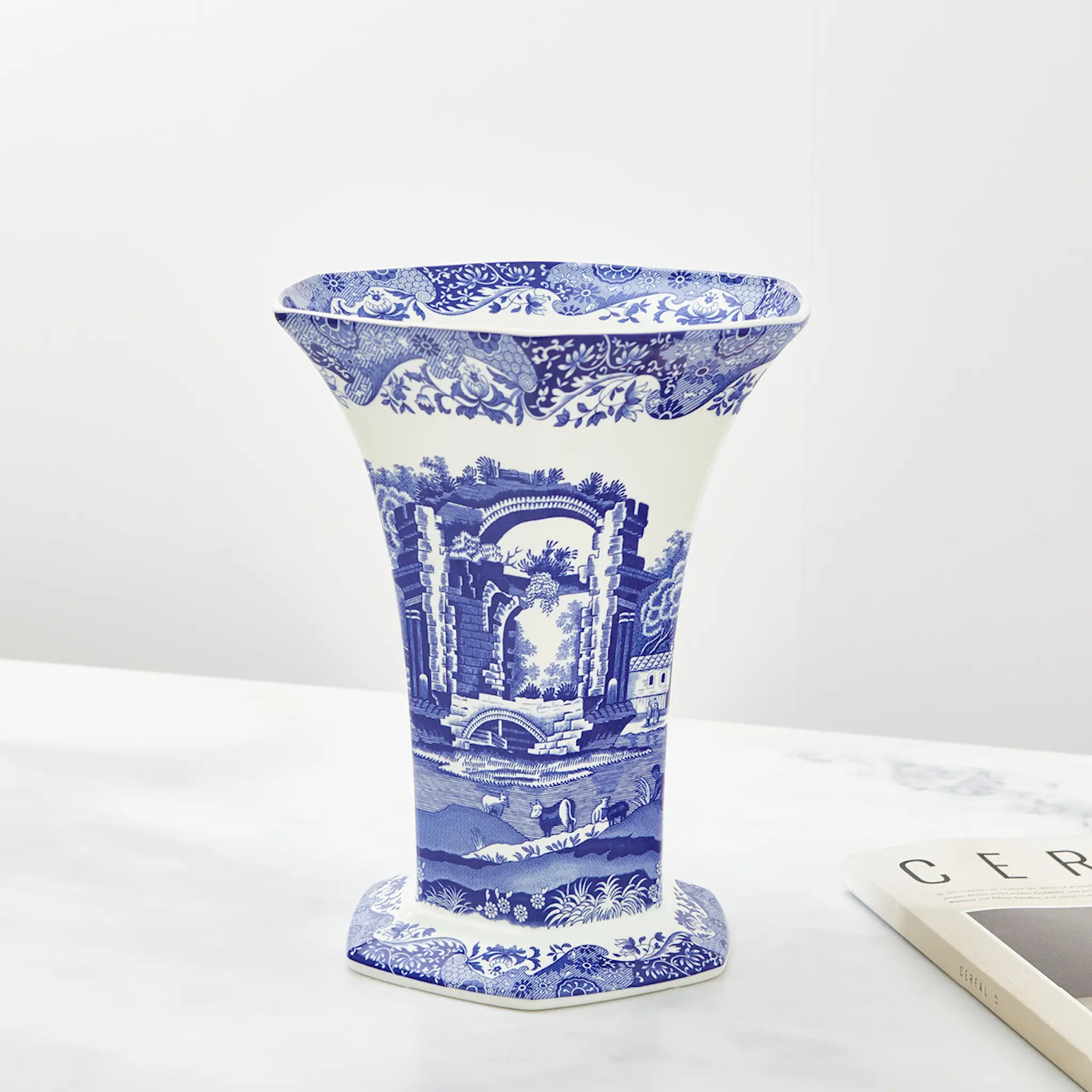 Spode Blue Italian vas 27 cm blå/vit