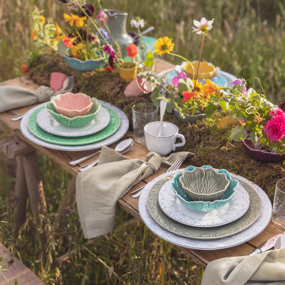 Bordallo Pinheiro Flora skål 17 cm grå