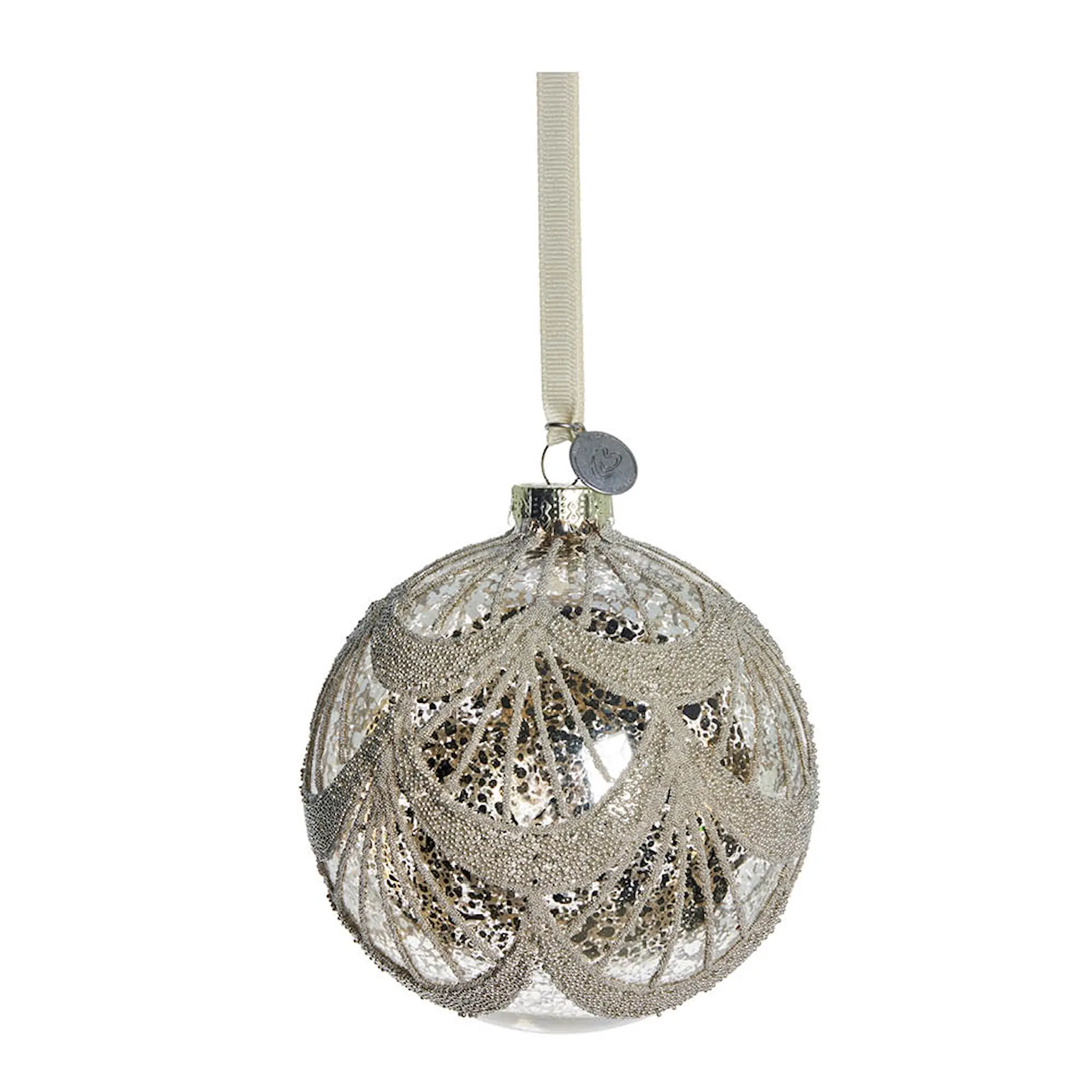 Lene Bjerre Perline Joulupallo 10 cm Hopea/Kirkas