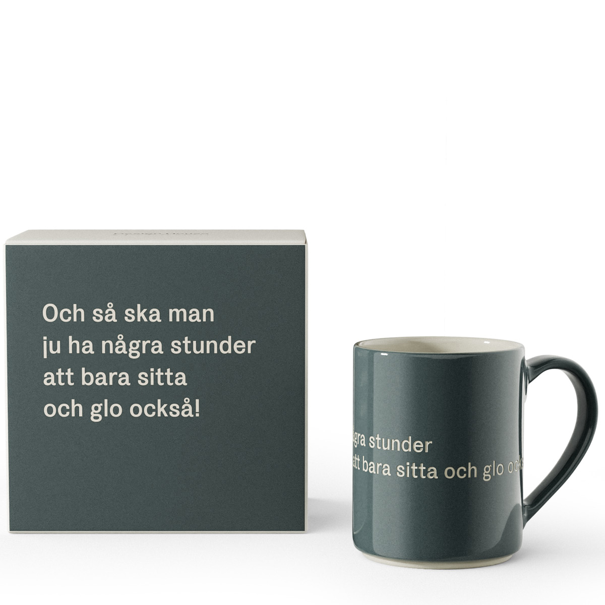 Design House Stockholm Astrid Lindgren kopp "Och så ska man ju ha några stunder" blå