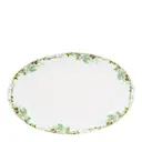 Nostalgi serveringsfat 38x25 cm vit/grön