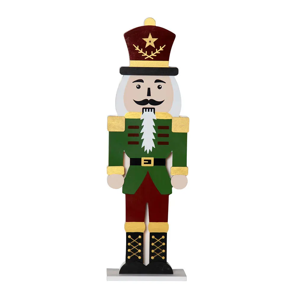 Nutcracker juledekorasjon 52 cm grønn/rød