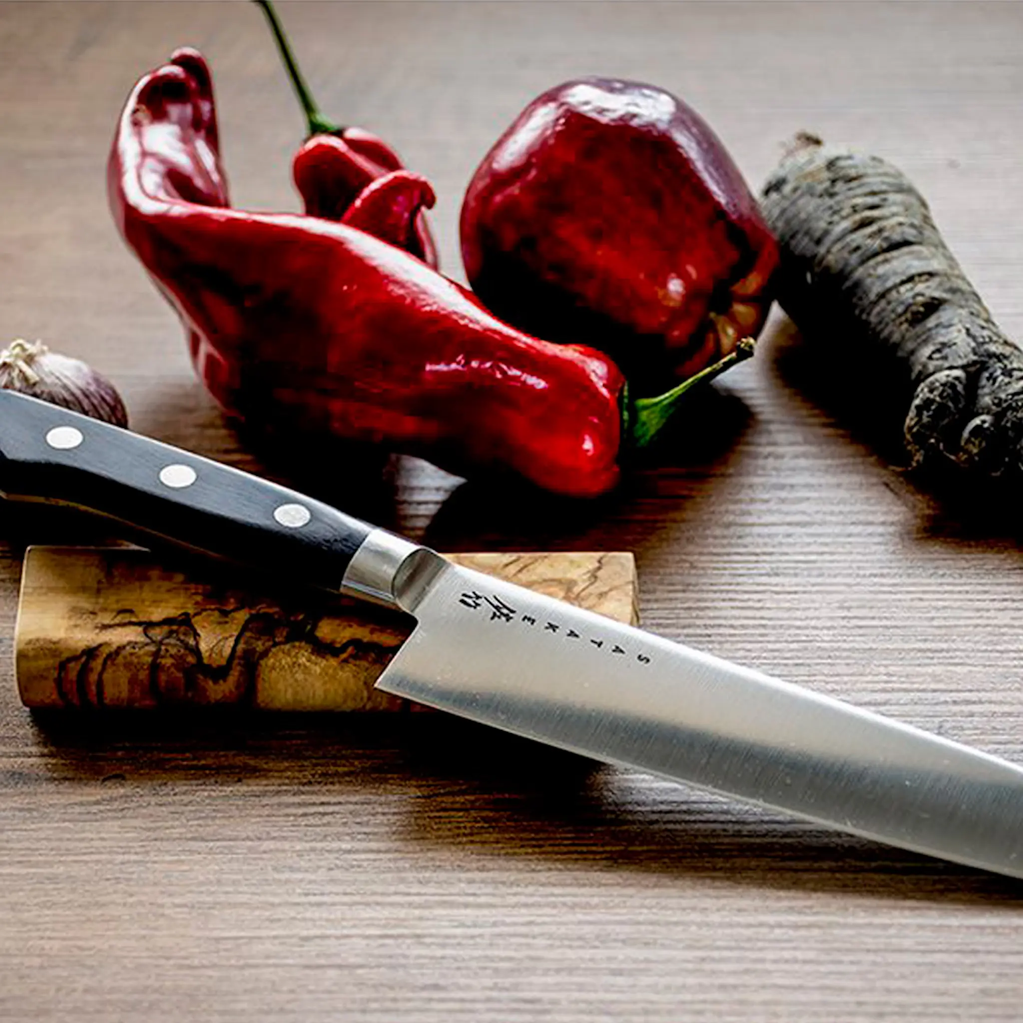 Satake Professional Santoku 17 cm Rostfri/Svart