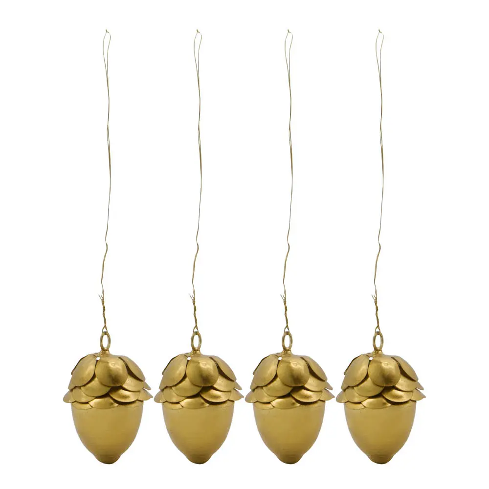 Acorn julepynt 4 stk gull