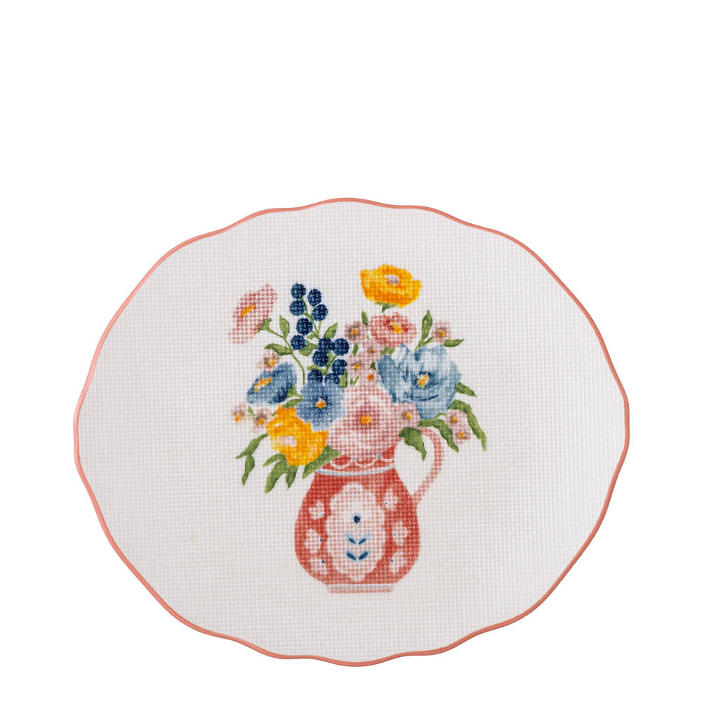 Bloomingville Dorothy tallrik 20 cm broderi rosa