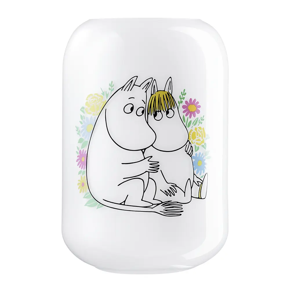 Mummi vase 19 cm blomster hvit