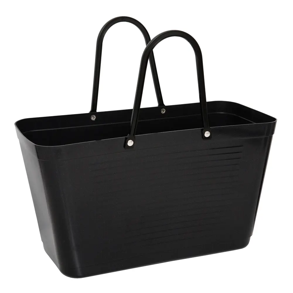 Green Plastic Laukku Iso Musta