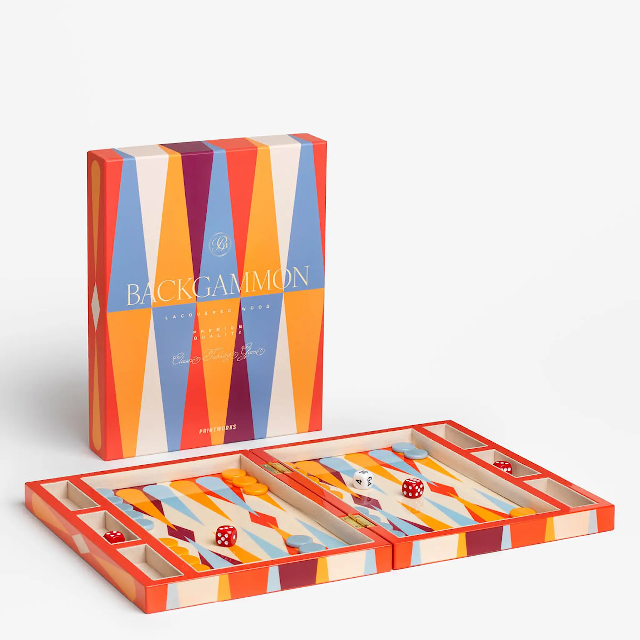 Printworks Classic lakattu backgammon punainen/multi