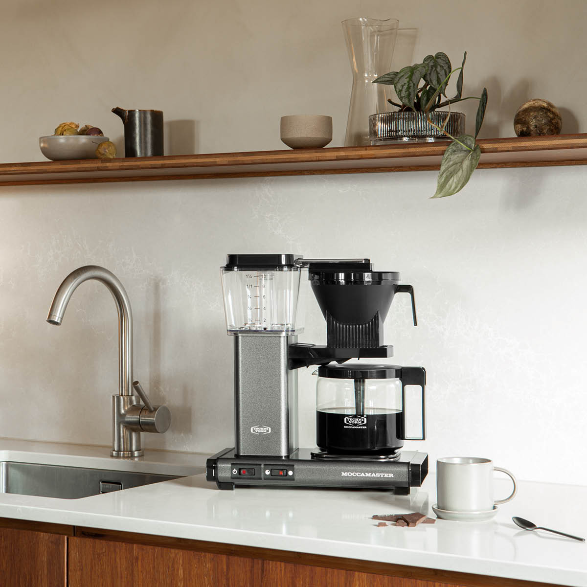 Moccamaster Automatic kaffetrakter 1,25L stone grey