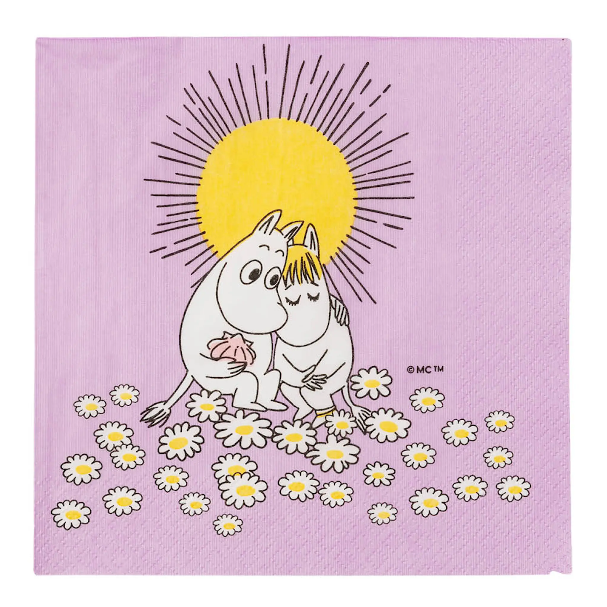 Moomin Arabia Mummi serviett 33x33 cm 20 stk Kjærester lilla