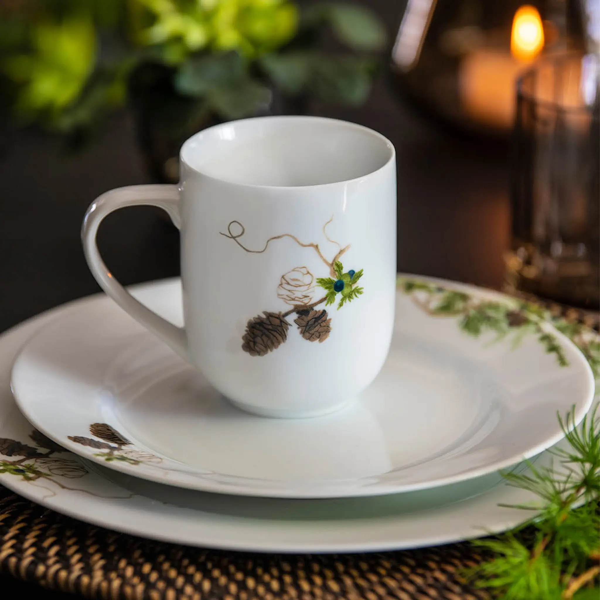 Magnor Nostalgi tallerken 27 cm hvit/grønn hover