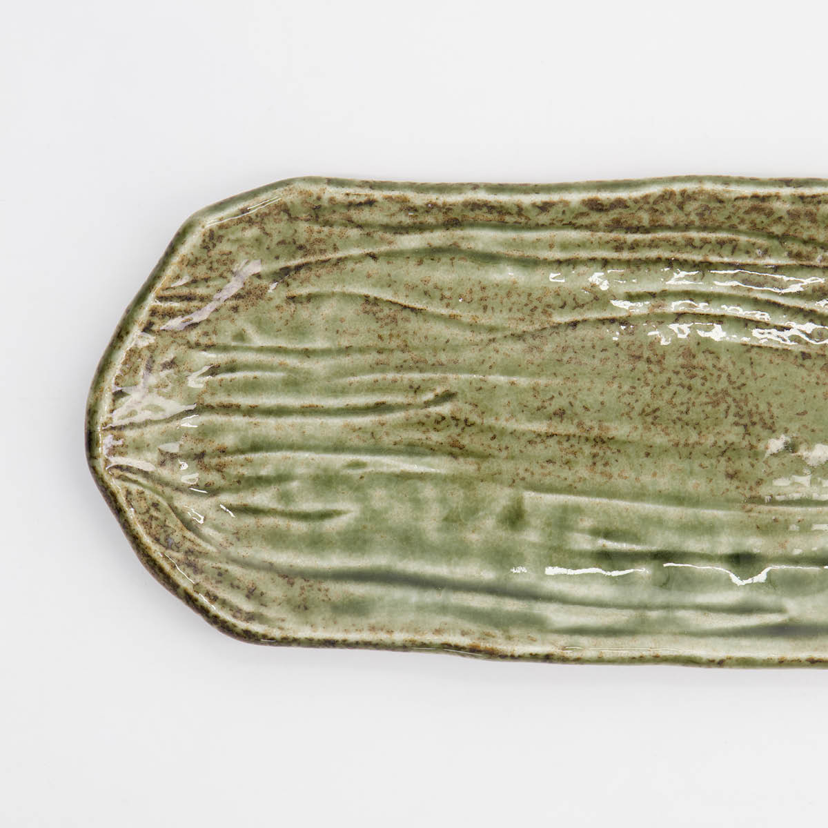 Tokyo Design Studio Mino Craft rektangulär tallrik 33,5 cm yamasan grön