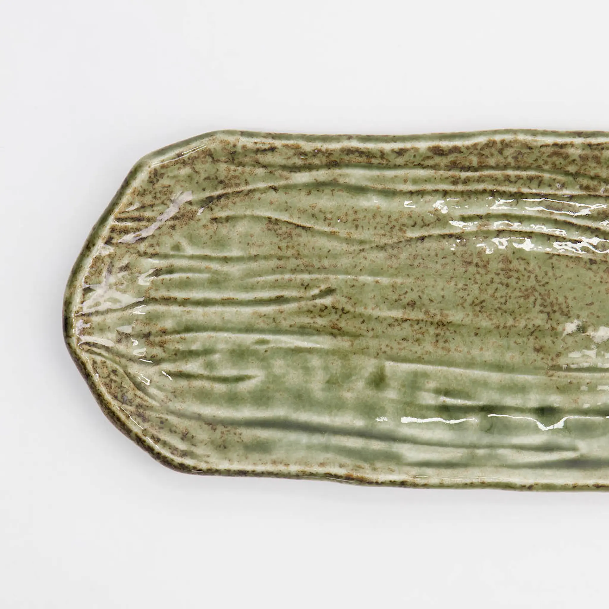 Tokyo Design Studio Mino Craft rektangulär tallrik 33,5 cm yamasan grön