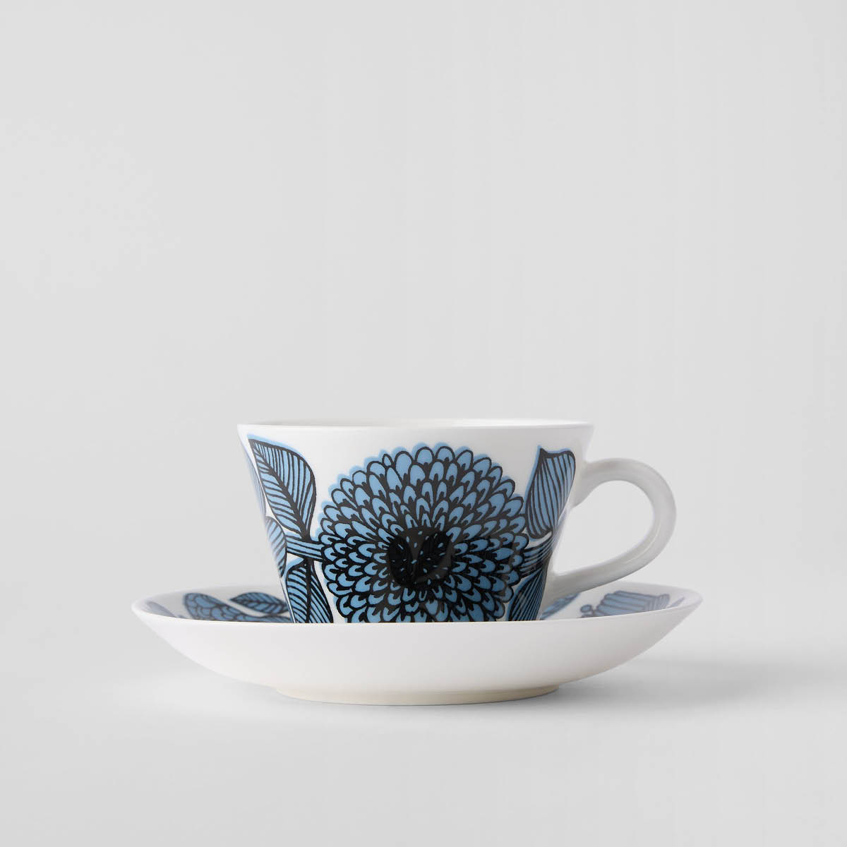 Gustafsberg Aster Blå kaffekopp med skål 15 cl