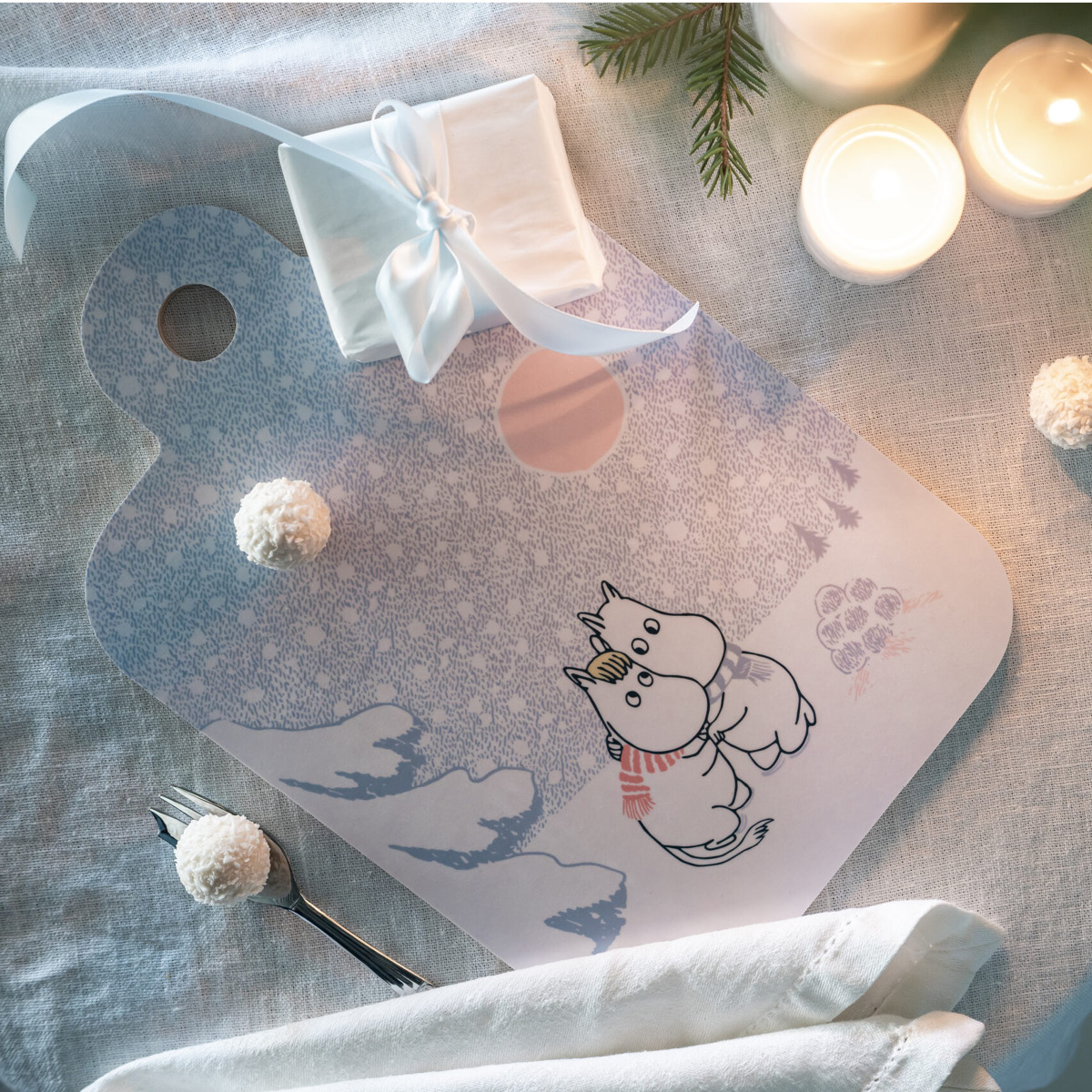 Muurla Mummi skjære- og serveringsbrett 21x30 cm la det snø