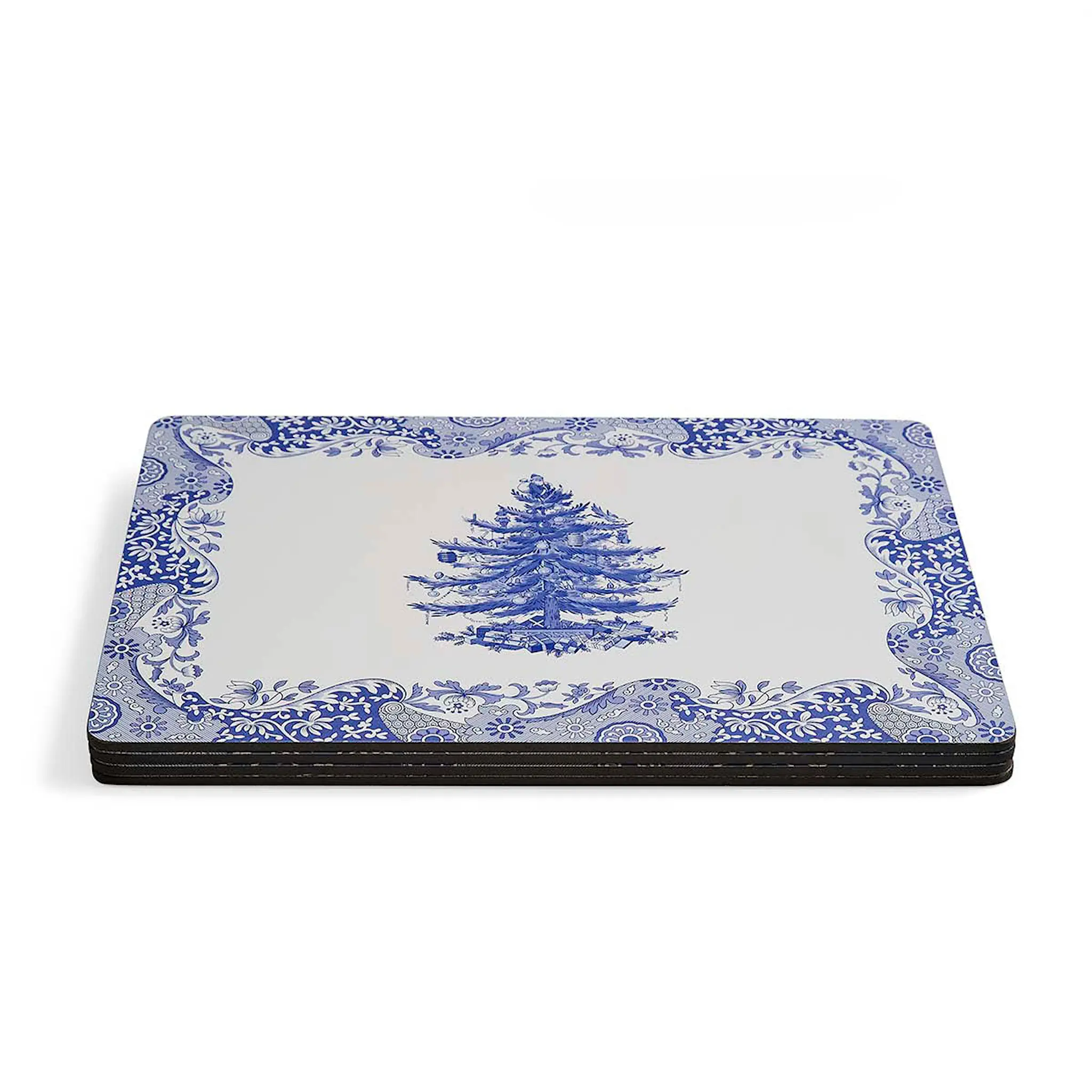 Spode Blue Italian Christmas Tree pöytätabletti 4 kpl sininen/valkoinen