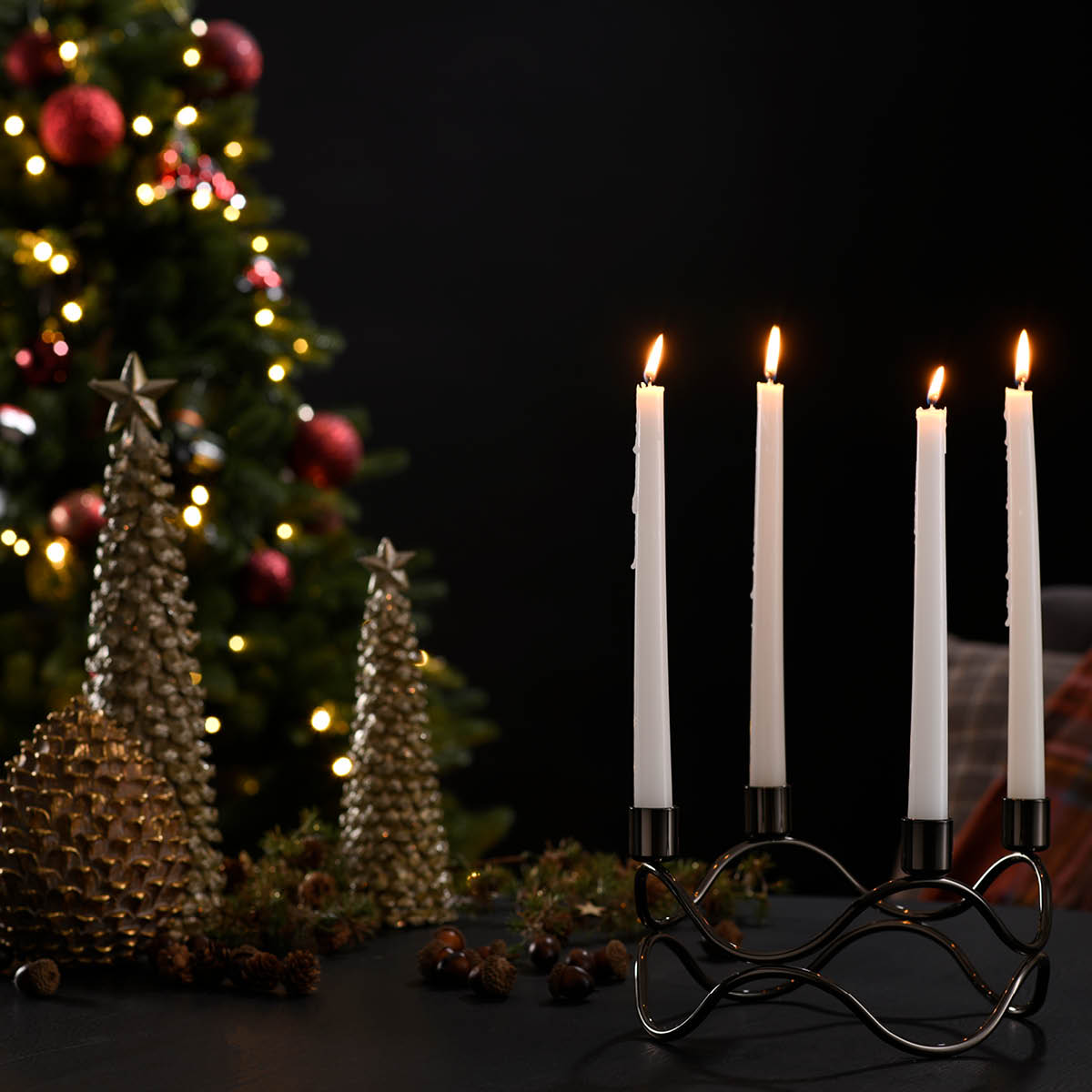 Stiernholm Norma Adventsljusstake 12 cm Gun Metall