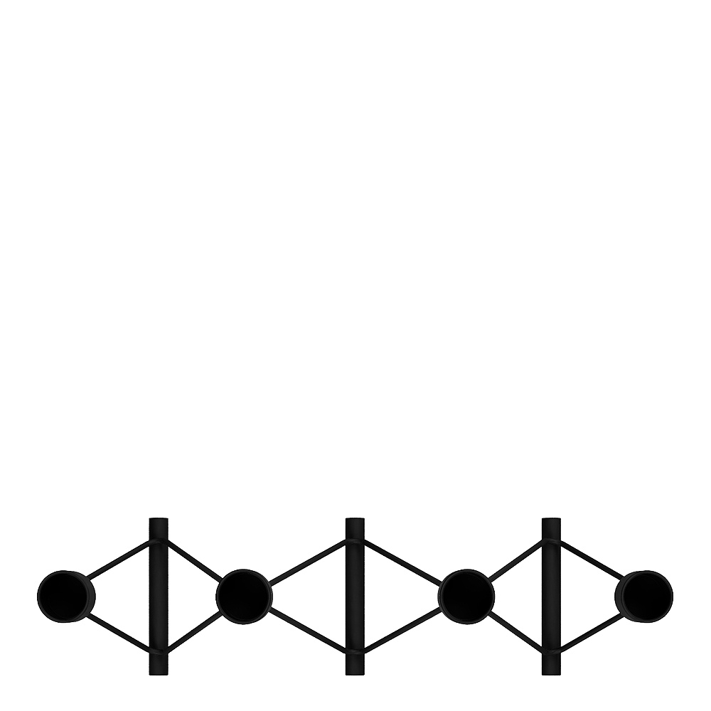 Cooee Vinkel lysestake 4 lys svart