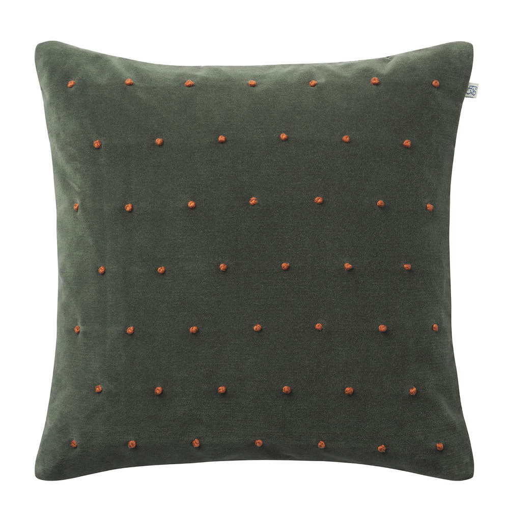 Chhatwal & Jonsson Roma putetrekk velur 50x50 cm Forest Green/Terracotta