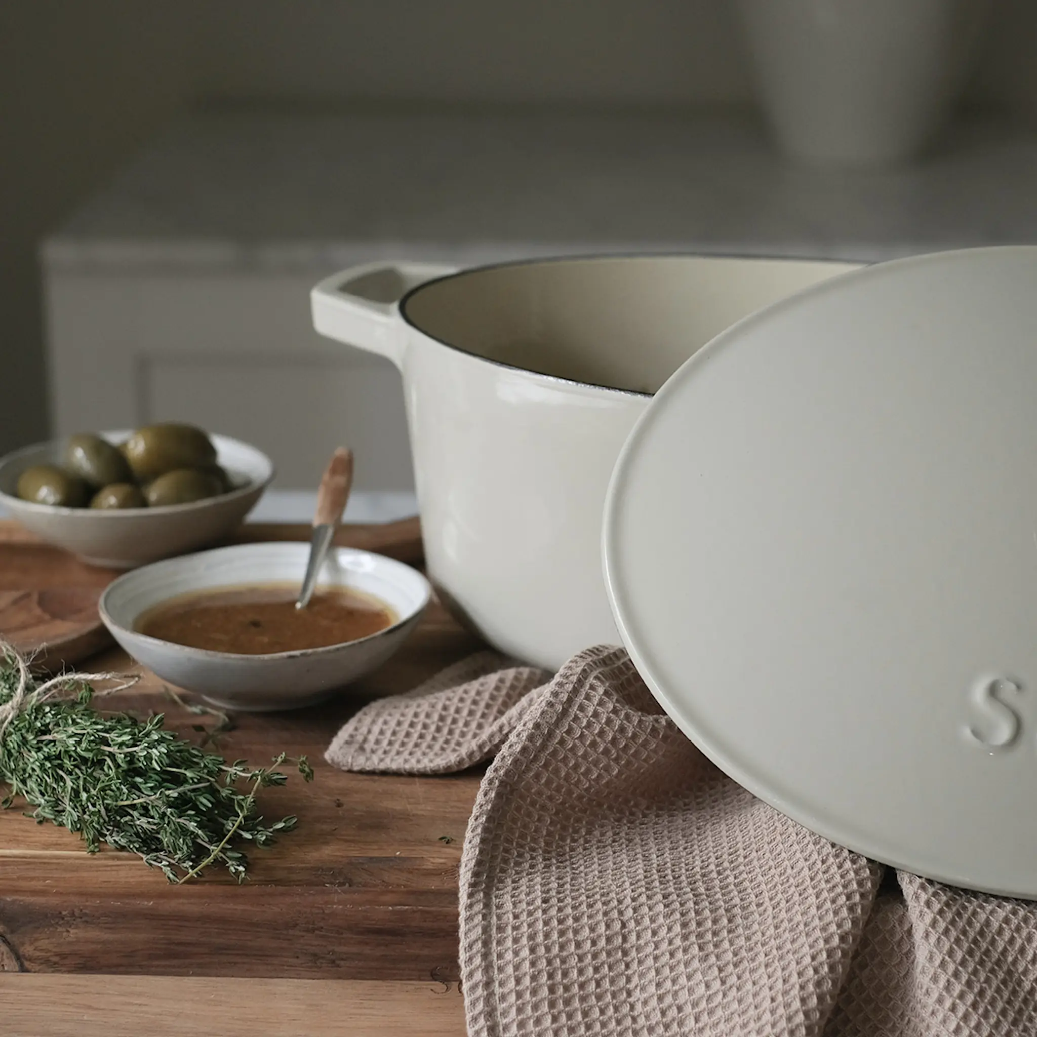 Sabor Home kökshandduk 50x70 cm 2-pack beige/brun