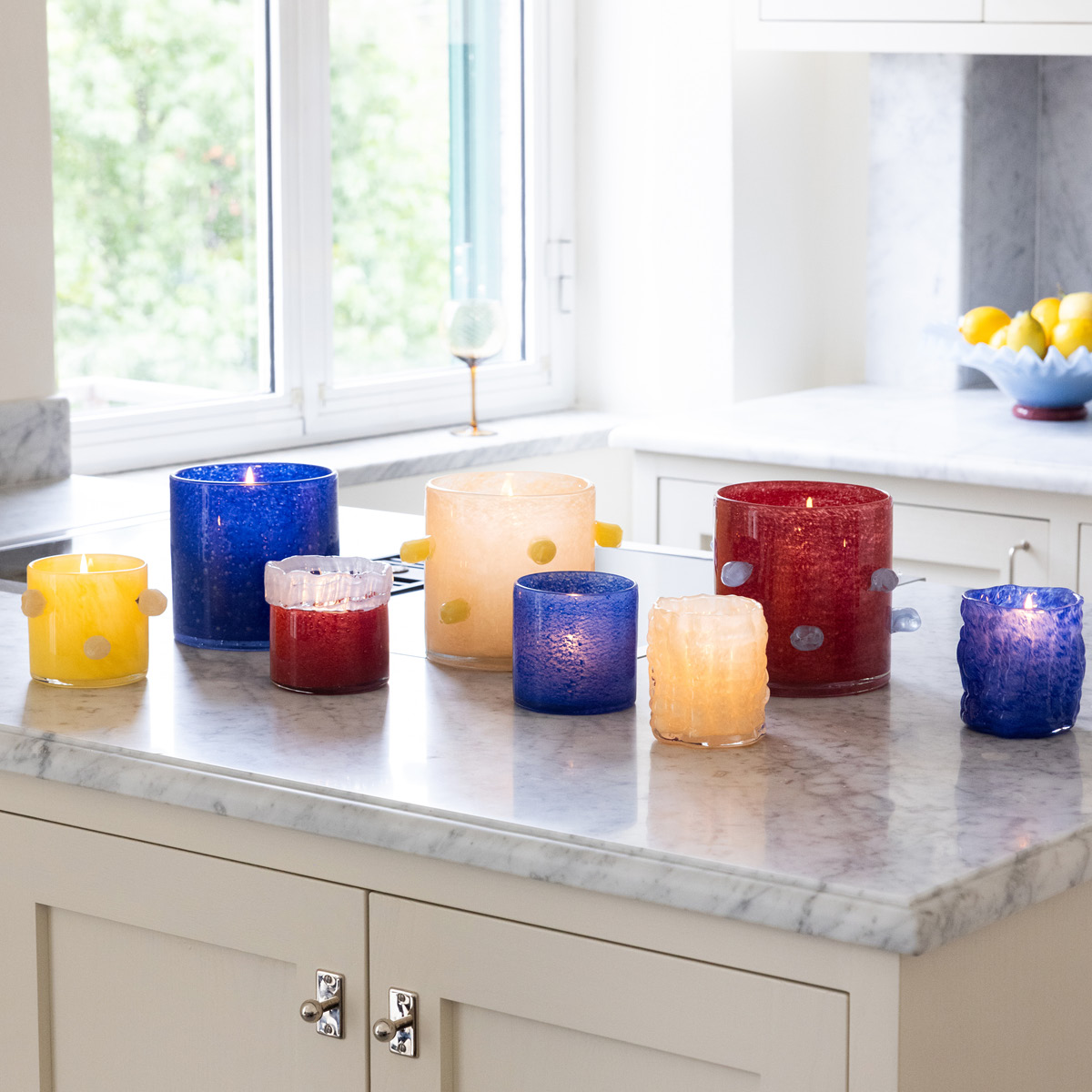 ByOn Arlo ljuslykta 10 cm gul/beige